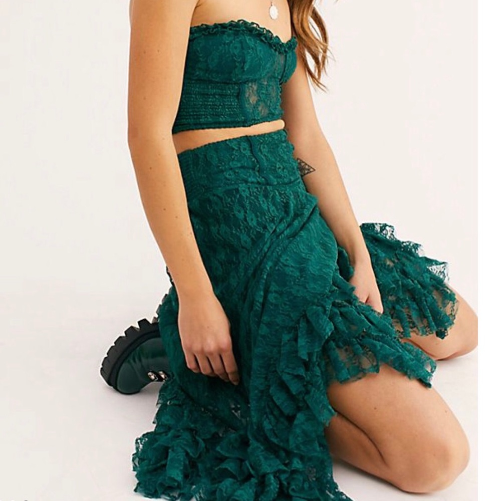 NWT RARE free people lace boho top and skirt set - Picture 6 of 7